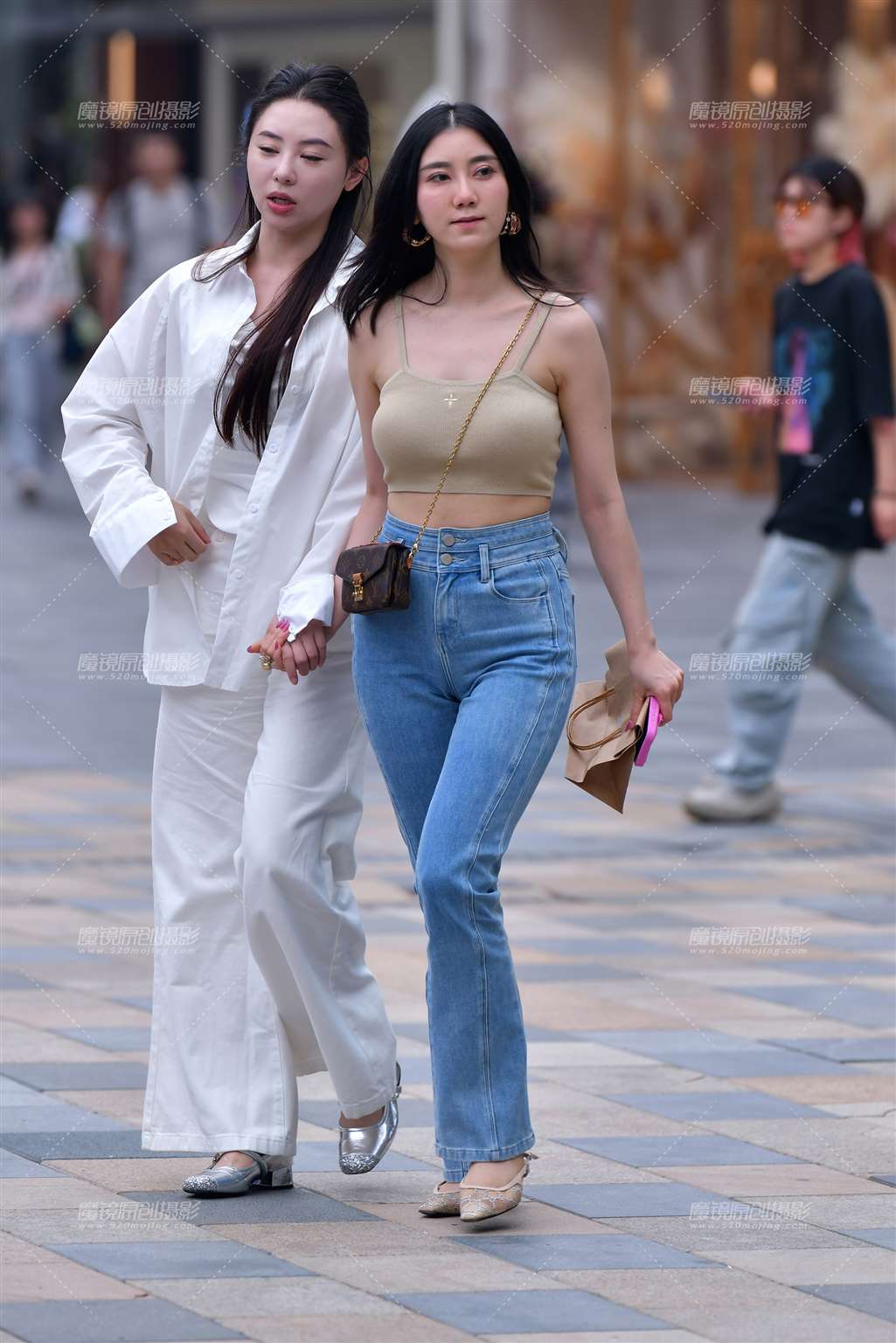 针织吊带牛仔美女-流行馆